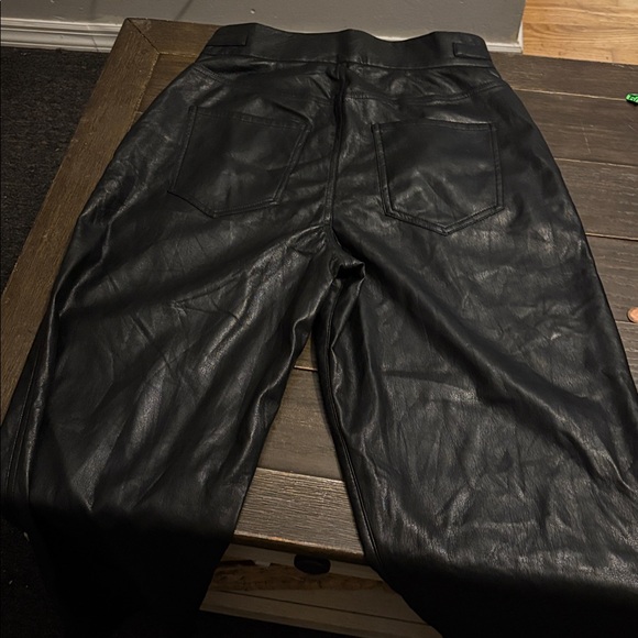 7 for all man kind  Black Leather-Style Trousers - Picture 4 of 10